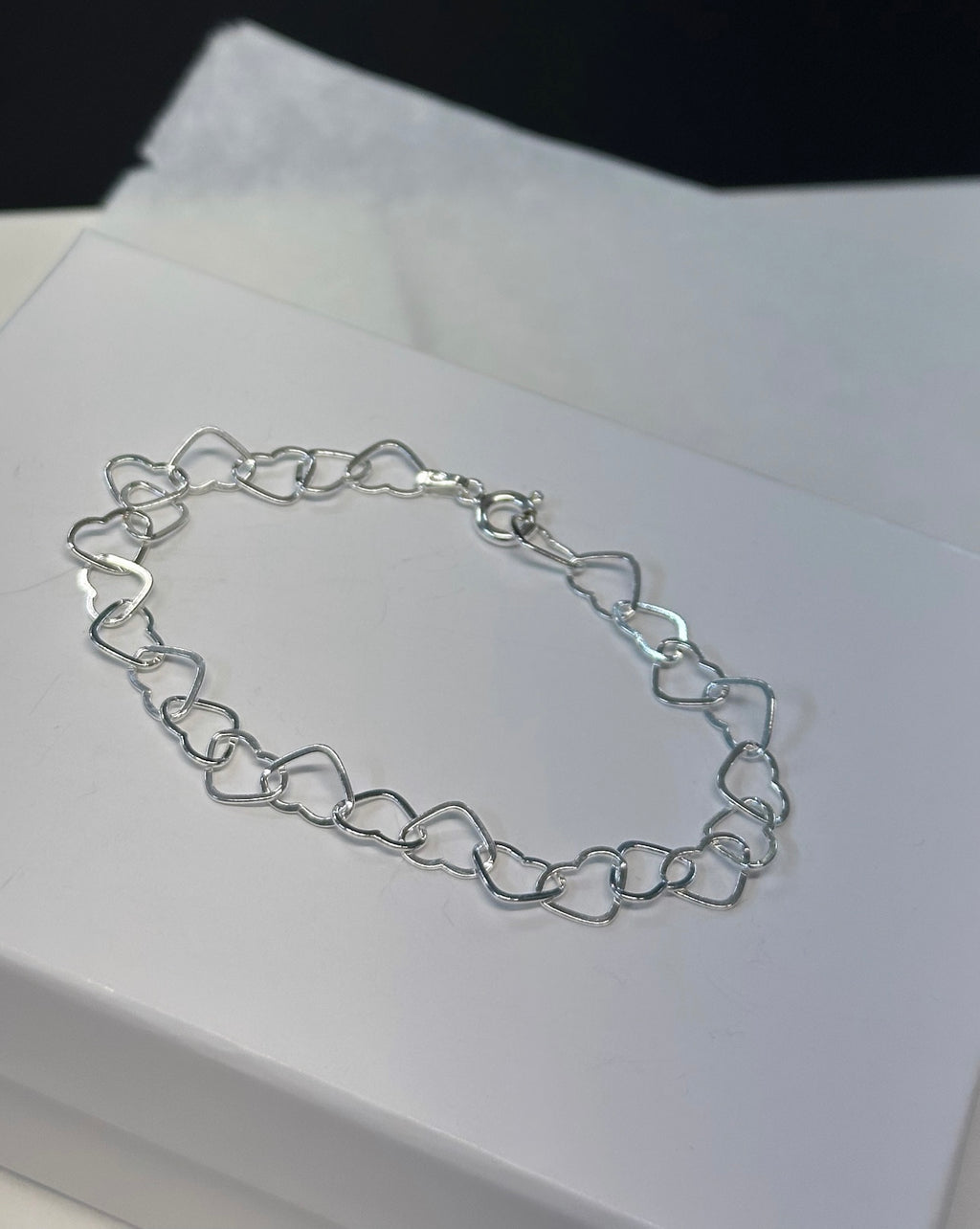Silver Interlocked Hearts Bracelet