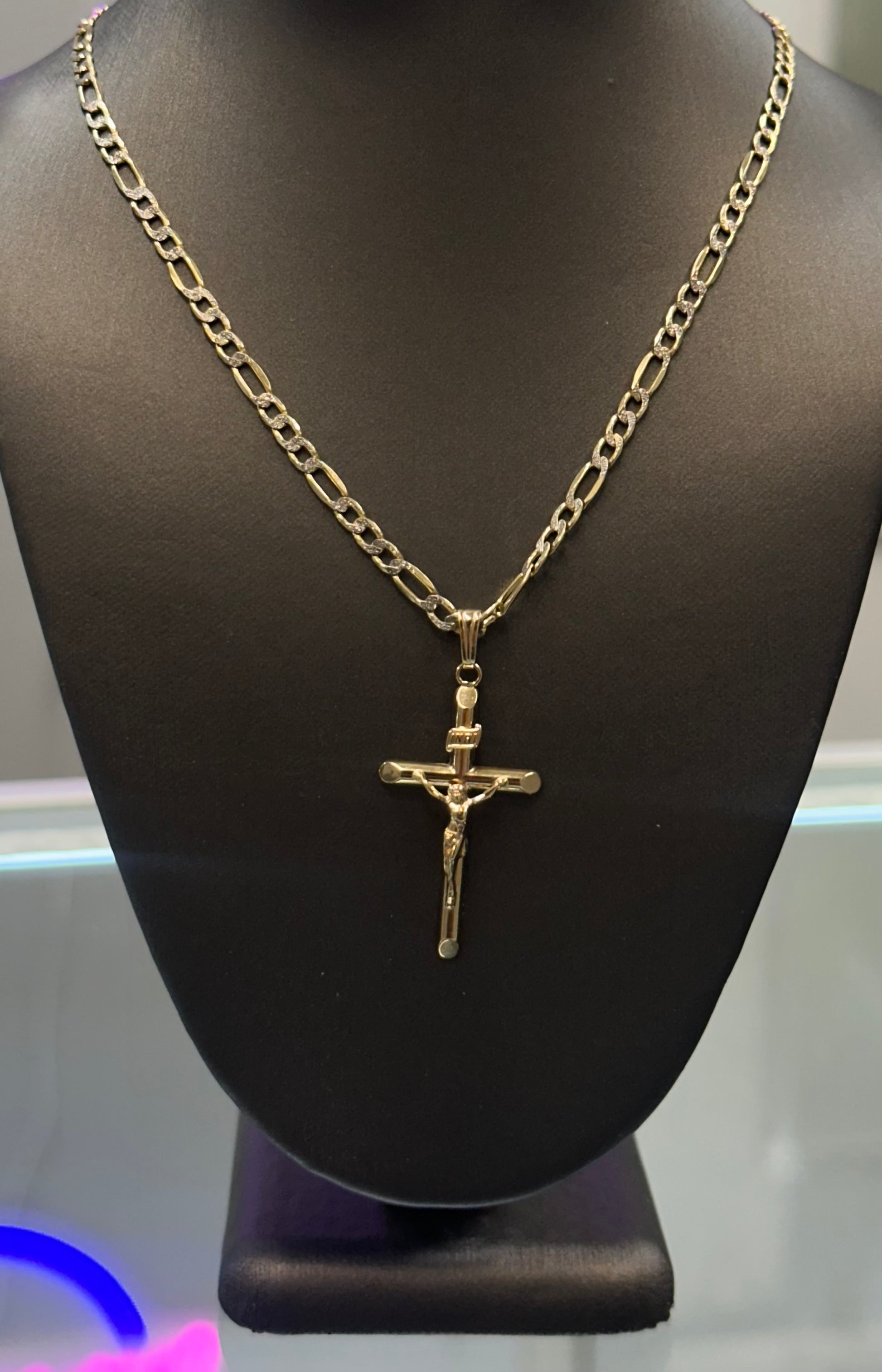 14K Gold Jesus Cross Pendant
