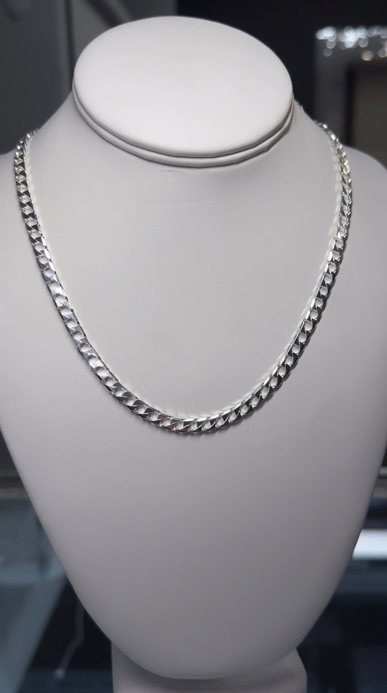 Silver Square Curb Chain