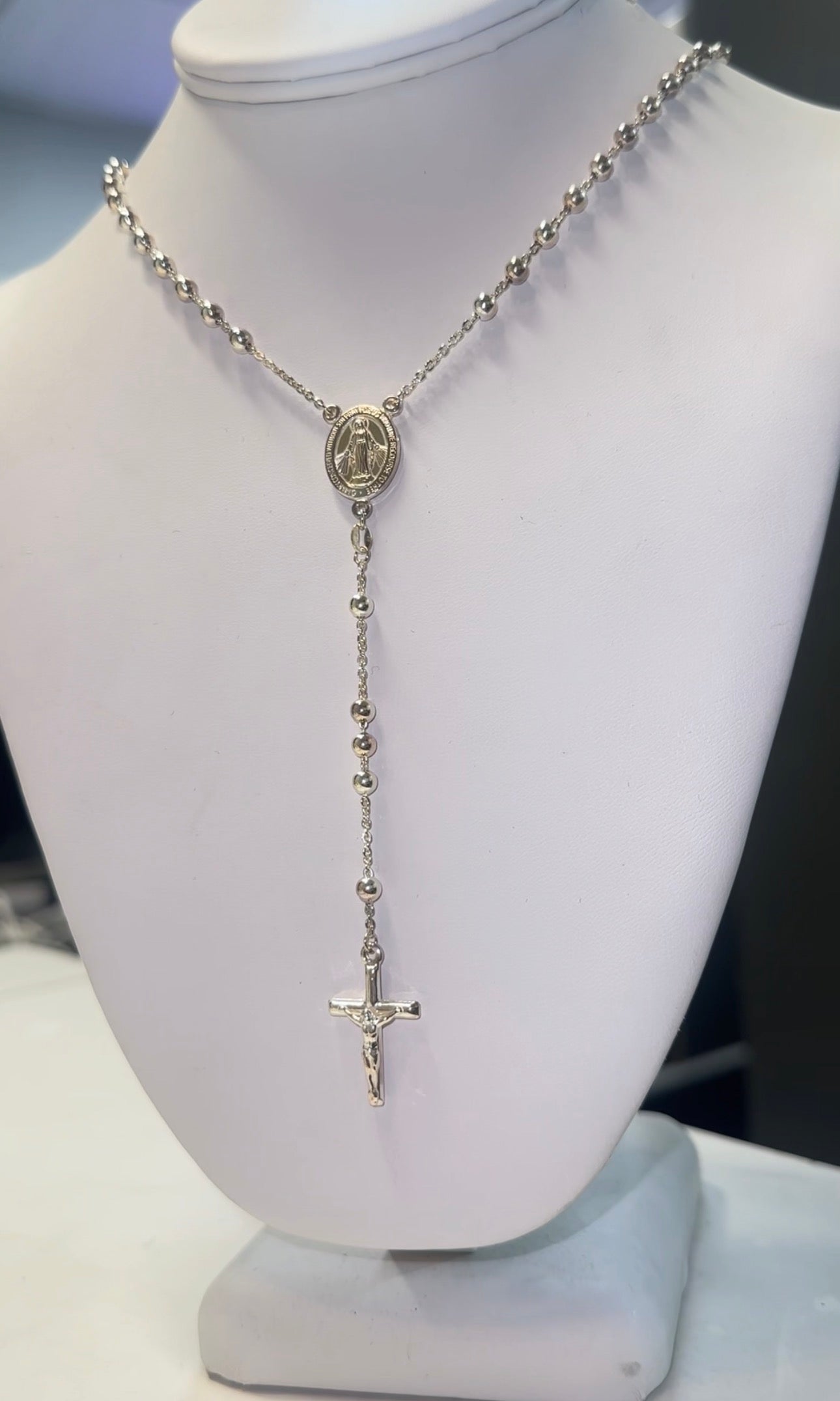 22 Inch Silver Rosary