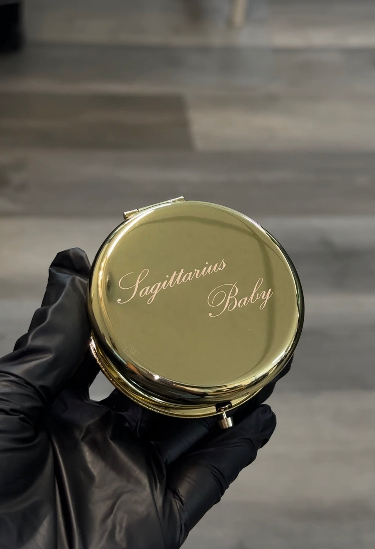 Sagittarius Baby Engraved Compact Mirror