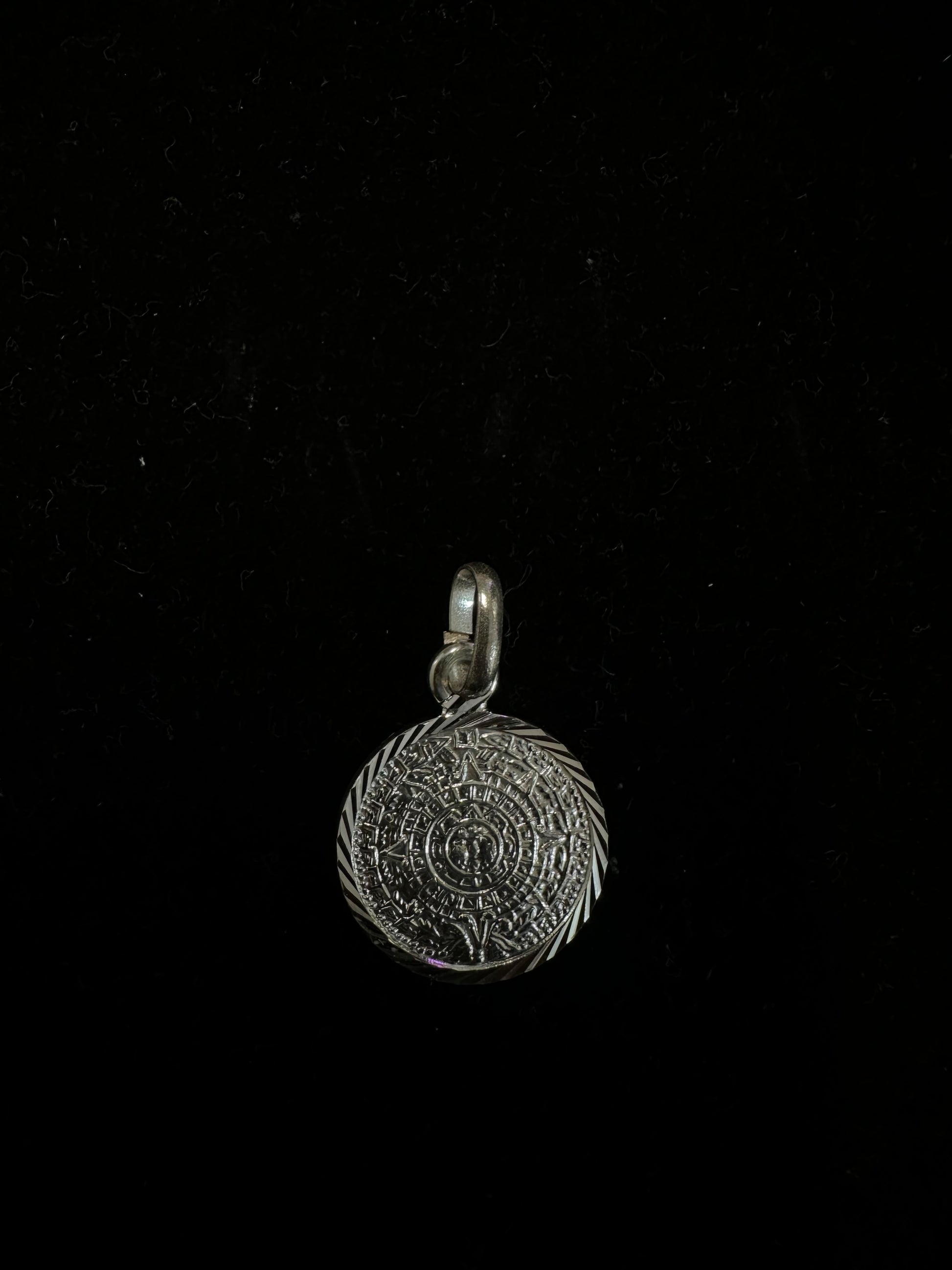 Aztec Calendar Silver Pendant