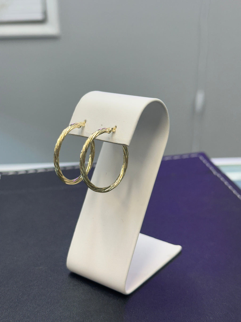 14K Gold Swirl Hoop Earrings