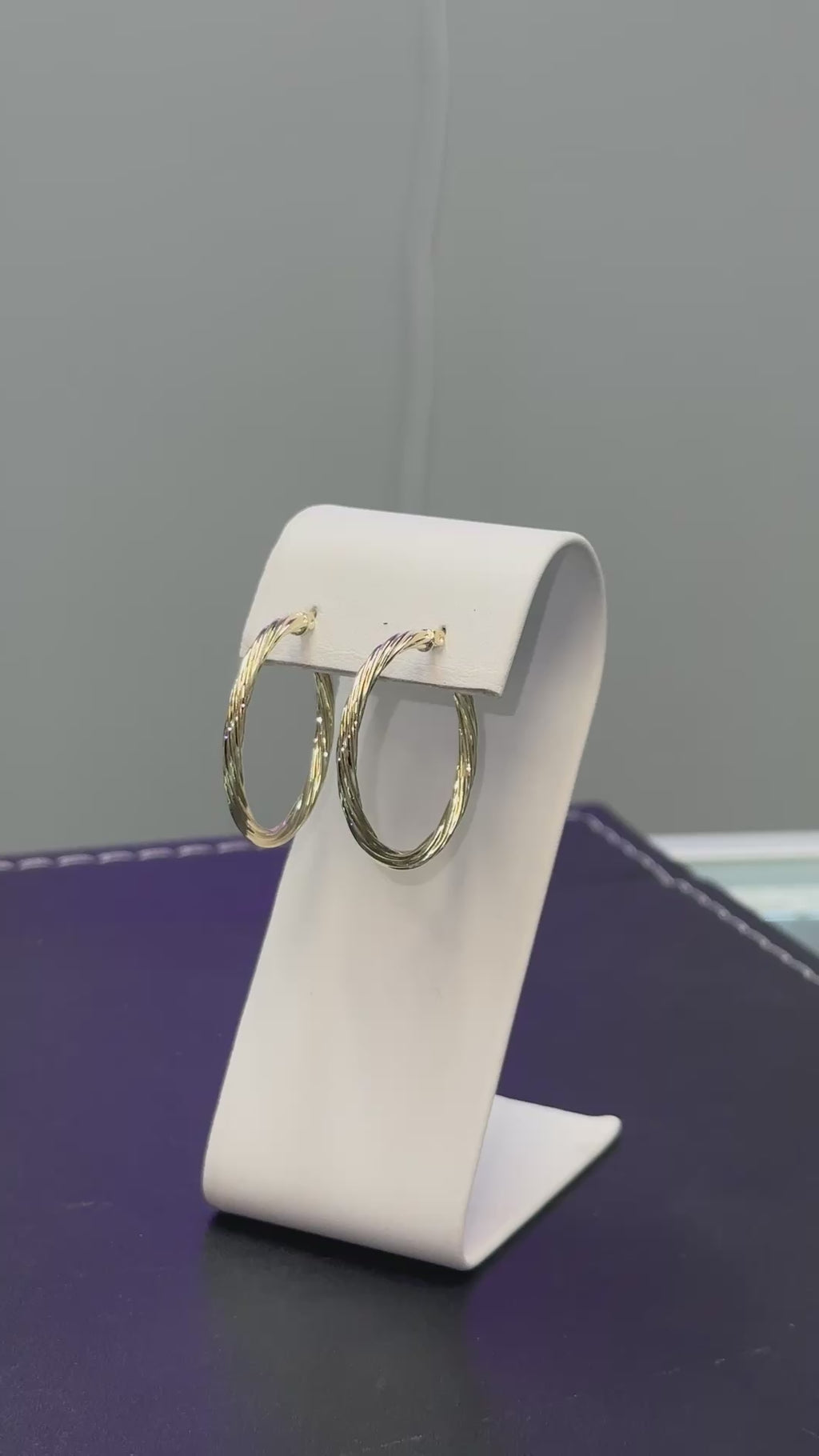 14K Gold Swirl Hoop Earrings