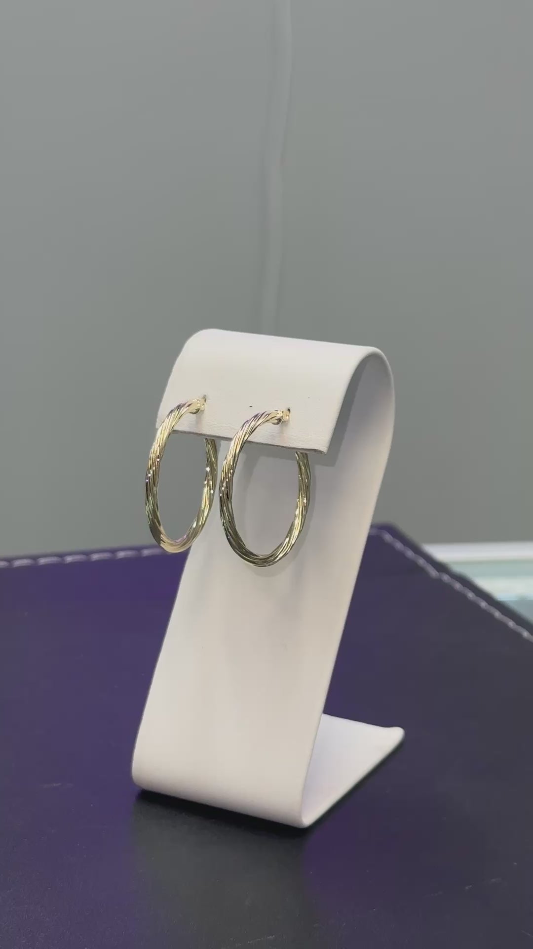14K Gold Swirl Hoop Earrings