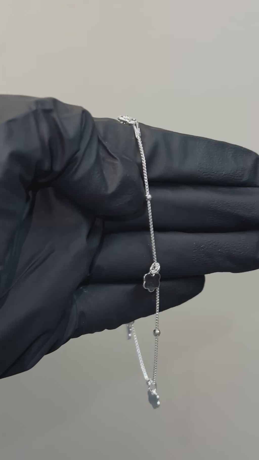 Silver Flower Charm Bracelet
