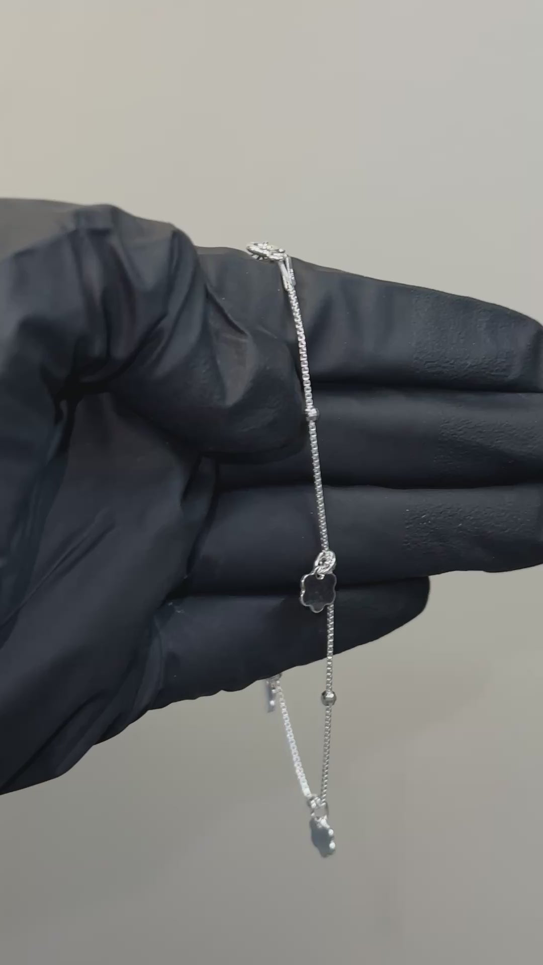 Silver Flower Charm Bracelet