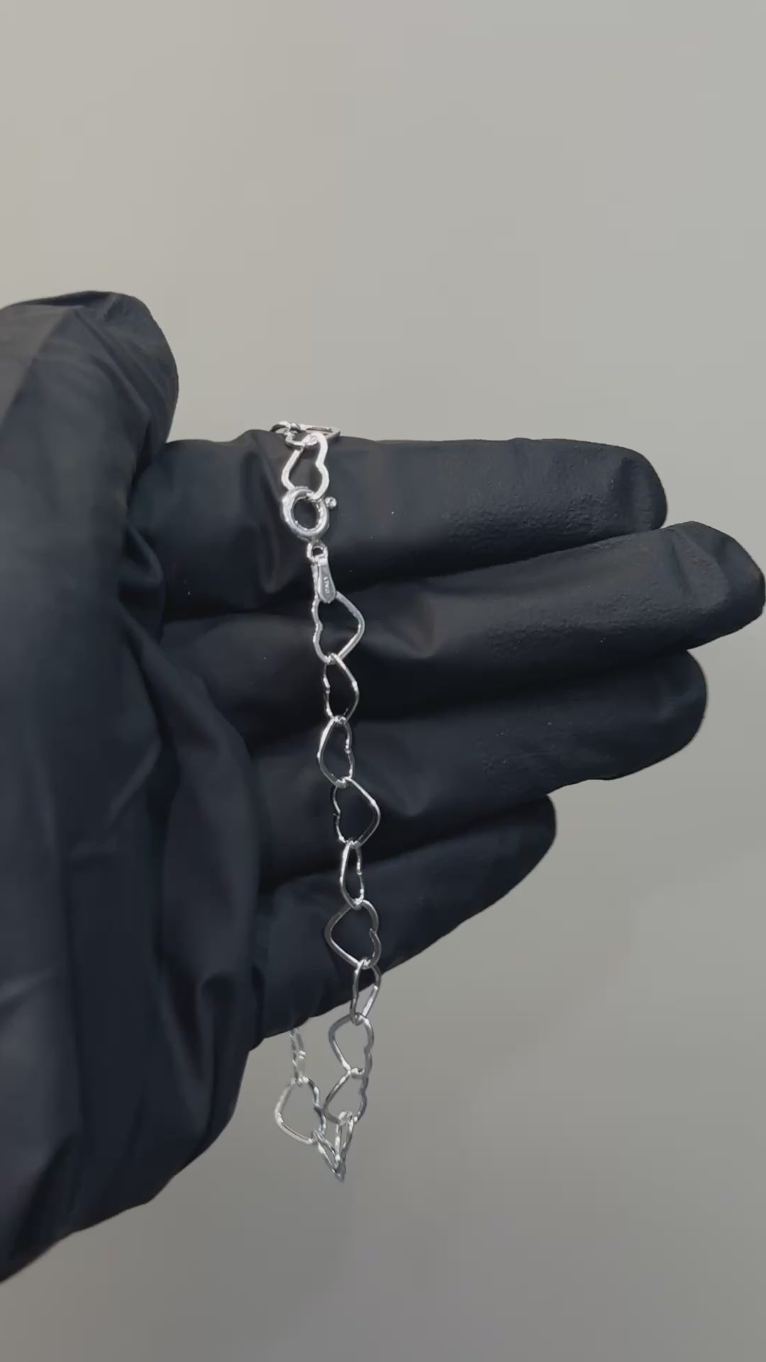 Silver Interlocked Hearts Bracelet