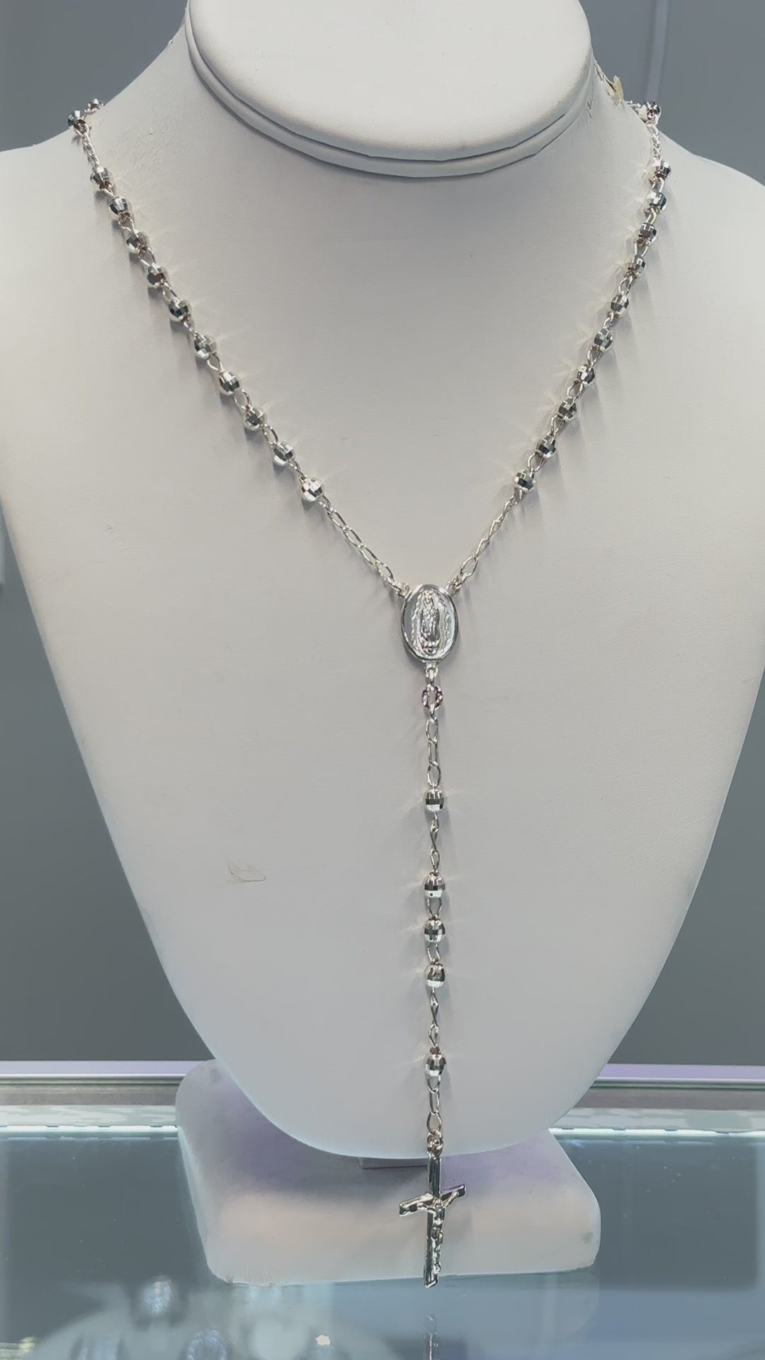 Silver Rosary 26 inch