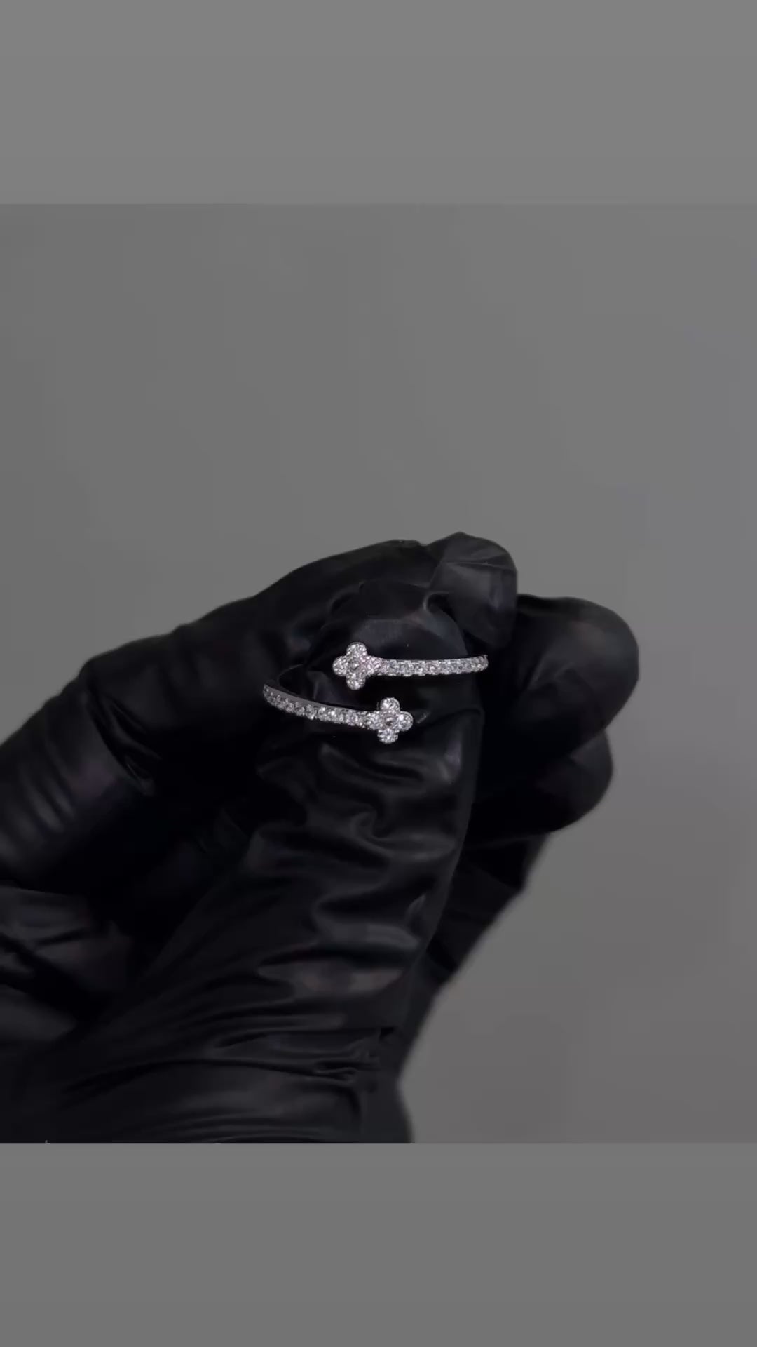 Silver Micro Pave Flower Ring